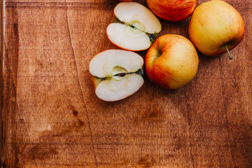 apples in brown place