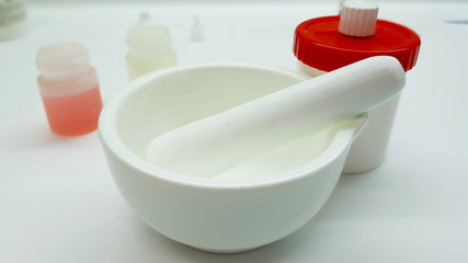 Ointment, mortar and container