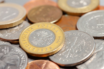 Pile of different metal coins
