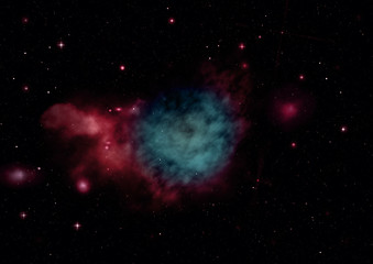 Star field in space and a nebulae. 3D rendering