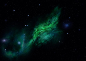 Fototapeta na wymiar Being shone nebula. 3D rendering
