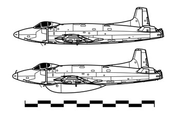 Supermarine ATTACKER. Outline drawing