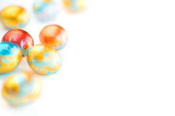 Handmade easter eggs isolated on white