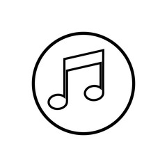 Music icon vector, Melody, song, note, sound, audio sign Isolated on white background.