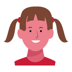 Girl smiling face cartoon