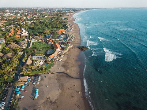 Indonesia, Bali, Aerial view of Batu Bolong beach