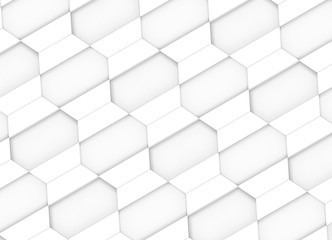 3d rendering. modern diagonal white trapezoid square tiles design wall background.