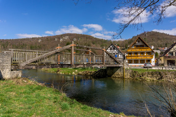 Das "Br&uuml;ckla" &uuml;ber die Wiesent in Muggendorf