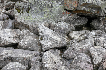 Large boulders in a mountain forest