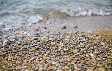 Wet stones on the sea coast
