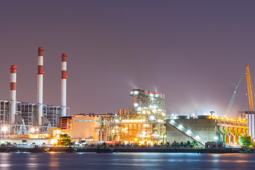Obraz na płótnie Canvas Power plant during the evening