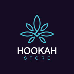 Obraz premium Modern professional logo hookah store in black and blue theme