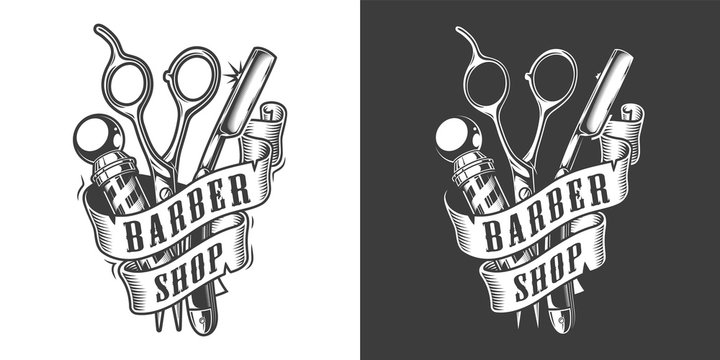 Vintage barbershop label