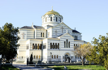Fototapeta na wymiar The Cathedral of Saint Vladimir in Chersonesos. Historical and archaeological reserve Chersonesos, Crimea