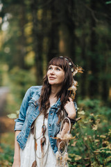 Pretty girl in forest