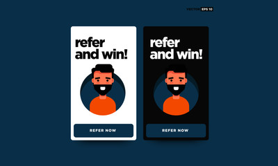 Refer and Earn Screen with Man Illustration