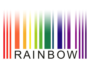 To simulate bar code words-rainbow, gradient, isolated on white.
