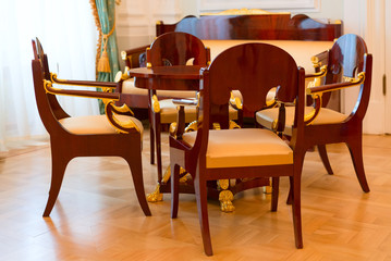 old style living room - chairs, sofa, table