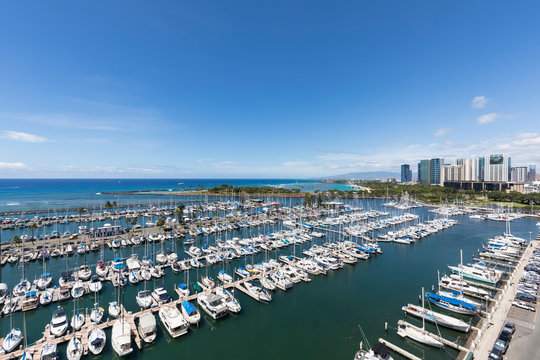 USA, Hawaii, Oahu, Honolulu, Ala Wai Boat Harbor