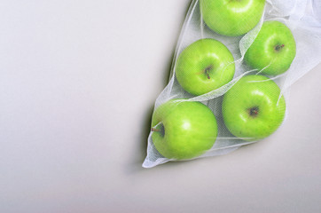 Apples in Mesh Bag, Eco Friendly Bag, Zero Waste Concept