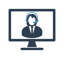 Online Customer Service Icon. Flat style vector EPS.