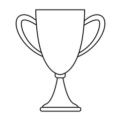 Trophy cup championship symbol in black and white