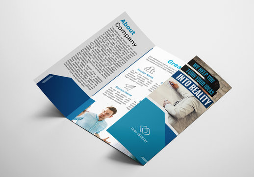 Business Brochure with Blue Accents