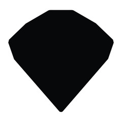A black and white vector silhouette of a diamond