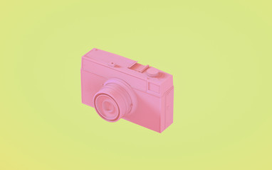 Vintage minimalist film camera 3D Rendering
