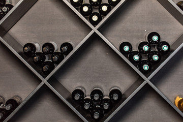 Wine rack with bottles