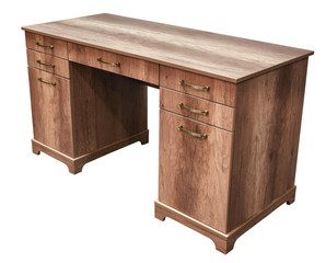 Cabinet furniture, writing desk on an isolated white background