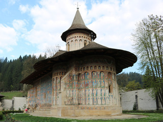 Monastery in Vatra Dornei, Bucovina, Romania. Shoot in april 2018