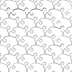 Vector seamless texture. Modern geometric background with curly tiles.