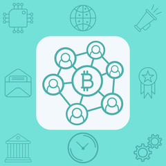 Bitcoin network vector icon sign symbol
