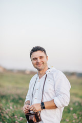 Handsome man at nature