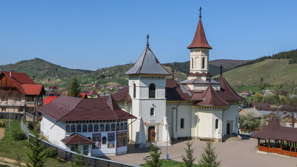 Fototapeta na wymiar Monastery in Mănăstirea Humorului, Bucovina region. Romania