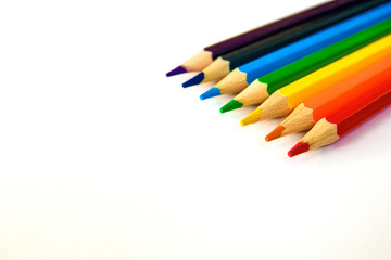 color pensil in white background