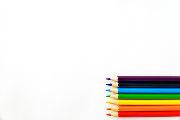 color pensil in white background