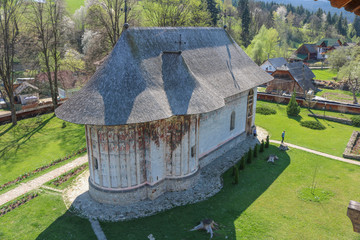 Monastery in Mănăstirea Humorului, Bucovina region. Romania