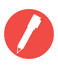 Color pen icon design flat