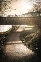 Bicycle and walking path in park Glasgow