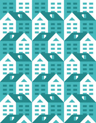House pattern seamless. Town background. Small city texture. houses ornament