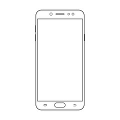 Smartphone  outline vector. Smartphone  outline icon for web. Mobile phone or smartphone outline,