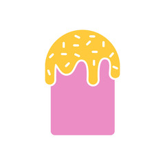 Easter cake icon on background for graphic and web design. Simple vector sign. Internet concept symbol for website button or mobile app.