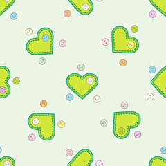 Pattern with hearts and buttons. Valentine's