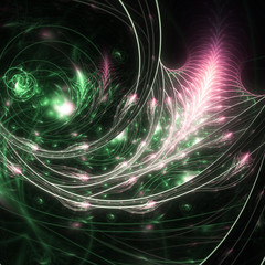 Dark green organic fractal pattern, digital artwork for creative graphic design