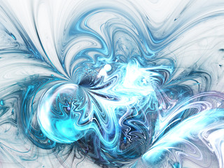 Abstract fractal water waves, digital artwork for creative graphic design