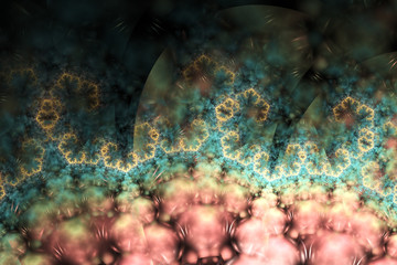 Fototapeta premium Dark colorful fractal spiral pattern, digital artwork for creative graphic design