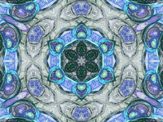 Violet and blue fractal heart, digital artwork for creative grap