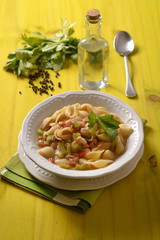 pasta with beans, celery and tomato
